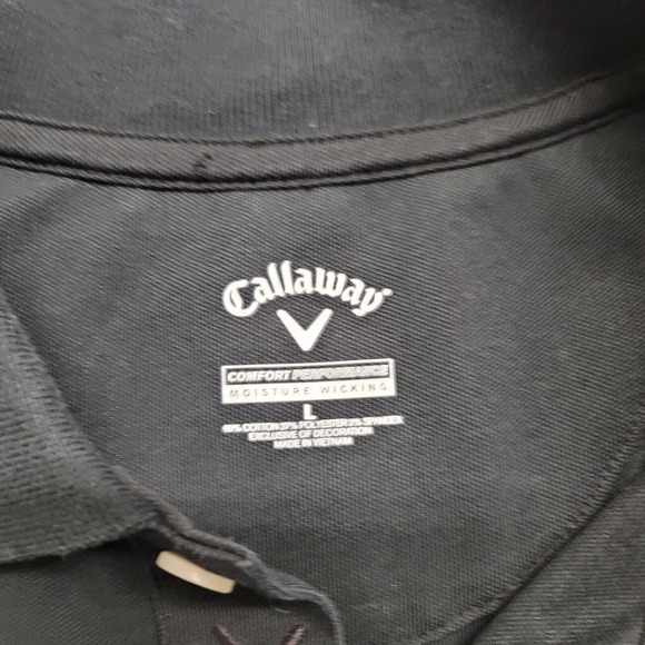 Callaway Shirt Mens Large Black Short Sleeve Outdoors Sports Logo‎ Golf Polo - Picture 3 of 13